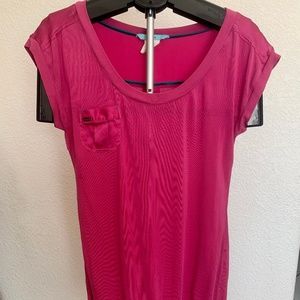 MARCIANO Pink Stretch Satin Tunic/Med